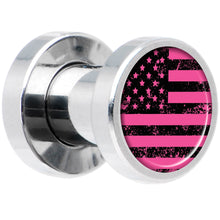 Load image into Gallery viewer, Pink American Flag Steel Screw Fit Plug Set 4G
