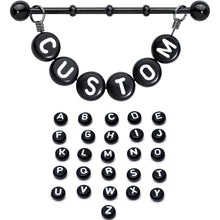 Load image into Gallery viewer, Handmade Custom Black Personalized Name Dangle Industrial Barbell 40mm
