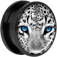 Load image into Gallery viewer, Black White Leopard Eyes Black Anodized Screw Fit Plug Set 20mm

