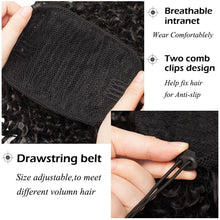 Load image into Gallery viewer, Drawstring Puff Ponytail Afro Kinky Curly Hair Extension Synthetic Clip in Pony Tail African American Hair Extension Short Kinky Curly Pineapple Pony Tail Clip in on Wrap Up-do Hair Extensions for African American Women
