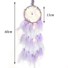 Load image into Gallery viewer, Dream Catcher Wall Decor with White Feathers Indian Style Dream-catcher Moon Handmade Wind Chimes Wall Ornament Girls Room Decoration Feather Dream Catcher For Kids Women Wedding Bohemian Wall Decor
