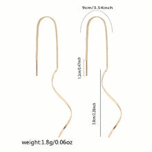 Load image into Gallery viewer, Drop Earrings Golden S Design
