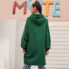 Load image into Gallery viewer, Drop Shoulder Dip Hem Thermal Longline Hoodie
