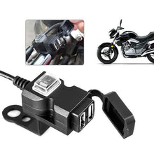 Load image into Gallery viewer, Dual USB Port 9-24V Waterproof Motorbike Motorcycle Handlebar Charger Adapter
