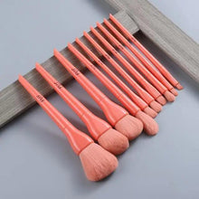 Load image into Gallery viewer, Durable 10pcs Natural Hair Colorful Makeup Brushes Professional Foundation Powder Blush Eyeshadow Eyebrow Blending Brush Set
