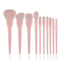 Load image into Gallery viewer, Durable 10pcs Natural Hair Colorful Makeup Brushes Professional Foundation Powder Blush Eyeshadow Eyebrow Blending Brush Set
