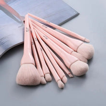 Load image into Gallery viewer, Durable 10pcs Natural Hair Colorful Makeup Brushes Professional Foundation Powder Blush Eyeshadow Eyebrow Blending Brush Set
