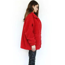 Load image into Gallery viewer, Durable Autumn Winter Faux Fur Coat For Women Casual Warm Soft Zipper Fur Jacket Plush Overcoat Pocket Plus Size Teddy Coat For Female
