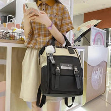 Load image into Gallery viewer, Durable Backpacks for School Teenagers Girls Designer Patchwork Bagpack With Cute Ring Bag For Travel, Laptop, Backpack Women Notebook
