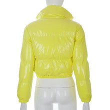 Load image into Gallery viewer, Durable Faux PU Leather Bubble Puffer Winter Warm Jacket Women Coats Long Sleeve Outerwear Zipper Casual Slim jacket
