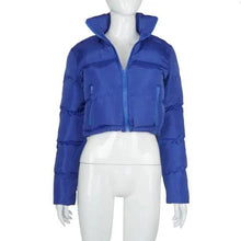 Load image into Gallery viewer, Durable Faux PU Leather Bubble Puffer Winter Warm Jacket Women Coats Long Sleeve Outerwear Zipper Casual Slim jacket
