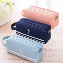 Load image into Gallery viewer, Durable Simple Large Capacity School Stationery Double Layer Case  Students Unique Design High Quality Office Handbag Pencil Case
