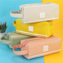 Load image into Gallery viewer, Durable Simple Large Capacity School Stationery Double Layer Case  Students Unique Design High Quality Office Handbag Pencil Case
