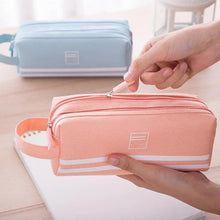 Load image into Gallery viewer, Durable Simple Large Capacity School Stationery Double Layer Case  Students Unique Design High Quality Office Handbag Pencil Case
