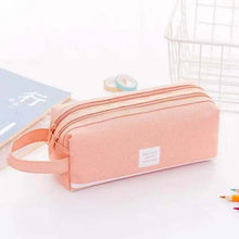Load image into Gallery viewer, Durable Simple Large Capacity School Stationery Double Layer Case  Students Unique Design High Quality Office Handbag Pencil Case

