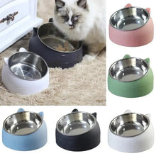 Load image into Gallery viewer, Durable Stainless Steel Cat Small Pet Bowl Easy Clean Cute Cat Feeding Bowls Drinking Water Feeder Tilt Dish For Pets

