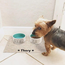 Load image into Gallery viewer, Durable Waterproof Pet Feeding Mat Water Cushion Non- Slip Personalized Pet Mat For Dog Cat Bowl Drinking Feeding Mat
