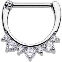 Load image into Gallery viewer, 14G 1/2 Clear Gem Septet Nipple Clicker Set
