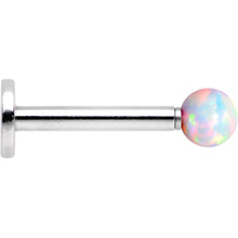 Load image into Gallery viewer, 5/16 White Faux Opal 3mm Ball Internally Threaded Labret Monroe
