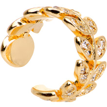 Load image into Gallery viewer, Clear Gem Crown of Leaves Adjustable Ear Cuff
