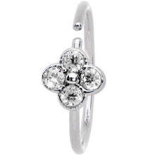 Load image into Gallery viewer, 20G 3/8 Clear Gem Star Flower Seamless Circular Ring
