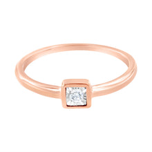 Load image into Gallery viewer, 14K Rose Gold Plated .925 Sterling Silver 1/20 cttw Miracle Set Diamond Promise Ring (J-K Color, I1-I2 Clarity) - Size 6
