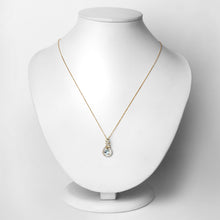 Load image into Gallery viewer, 0.76 Carat Genuine Aquamarine and White Diamond 14K Yellow Gold Pendant
