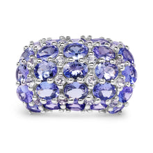 Load image into Gallery viewer, 7.29 Carat Genuine Tanzanite and White Topaz .925 Sterling Silver Ring
