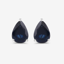 Load image into Gallery viewer, 1.60 Carat Genuine Blue Sapphire 10K White Gold Earrings
