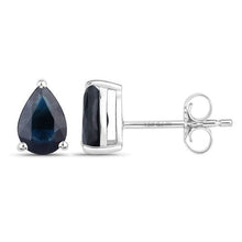 Load image into Gallery viewer, 1.60 Carat Genuine Blue Sapphire 10K White Gold Earrings
