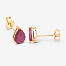 Load image into Gallery viewer, 1.60 Carat Genuine Ruby 10K Yellow Gold Earrings
