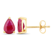 Load image into Gallery viewer, 1.60 Carat Genuine Ruby 10K Yellow Gold Earrings
