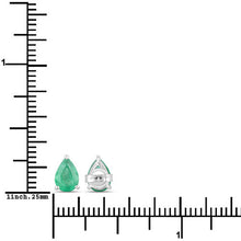 Load image into Gallery viewer, 1.30 Carat Genuine Zambian Emerald 10K White Gold Earrings
