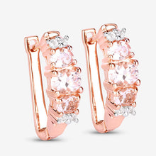 Load image into Gallery viewer, 1.32 Carat Genuine Morganite and White Topaz .925 Sterling Silver Earrings
