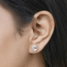 Load image into Gallery viewer, 1.61 Carat Genuine Morganite and White Diamond 14K Rose Gold Earrings
