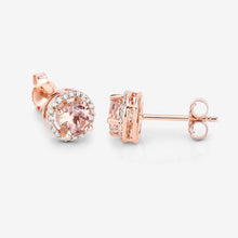 Load image into Gallery viewer, 0.93 Carat Genuine Morganite and White Diamond 14K Rose Gold Earrings
