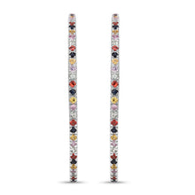 Load image into Gallery viewer, 2.24 Carat Genuine Multi Sapphire .925 Sterling Silver Earrings
