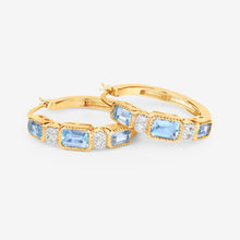 Load image into Gallery viewer, 2.66 Carat Genuine Blue Topaz and White Topaz .925 Sterling Silver Earrings
