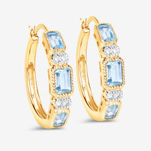 Load image into Gallery viewer, 2.66 Carat Genuine Blue Topaz and White Topaz .925 Sterling Silver Earrings
