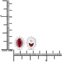 Load image into Gallery viewer, 2.02 Carat Genuine Ruby and White Diamond 14K White Gold Earrings
