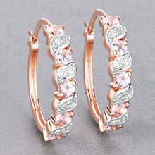 Load image into Gallery viewer, 0.98 Carat Genuine Morganite and White Topaz .925 Sterling Silver Earrings
