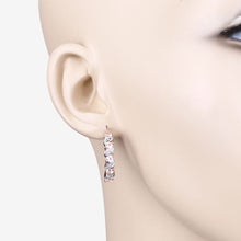 Load image into Gallery viewer, 0.98 Carat Genuine Morganite and White Topaz .925 Sterling Silver Earrings
