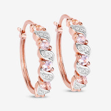 Load image into Gallery viewer, 0.98 Carat Genuine Morganite and White Topaz .925 Sterling Silver Earrings
