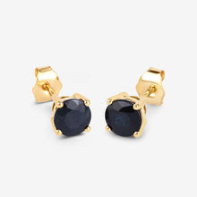 Load image into Gallery viewer, 1.70 Carat Genuine Blue Sapphire 10K Yellow Gold Earrings
