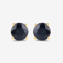 Load image into Gallery viewer, 1.70 Carat Genuine Blue Sapphire 10K Yellow Gold Earrings
