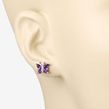 Load image into Gallery viewer, 1.00 Carat Genuine Amethyst .925 Sterling Silver Earrings
