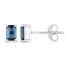 Load image into Gallery viewer, 0.80 Carat Genuine Blue Sapphire 14K White Gold Earrings
