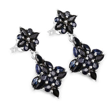 Load image into Gallery viewer, 3.33 Carat Genuine Blue Sapphire .925 Sterling Silver Earrings
