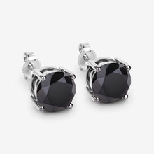 Load image into Gallery viewer, 4.25 Carat Genuine Black Diamond 14K White Gold Earrings
