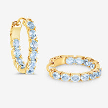 Load image into Gallery viewer, 3.80 Carat Genuine Blue Topaz .925 Sterling Silver Earrings
